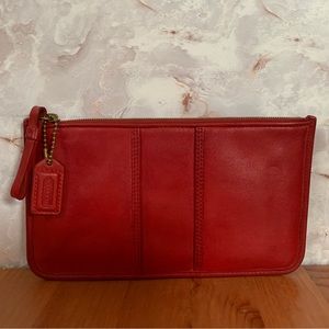 Vintage Red Leather Coach Wristlet